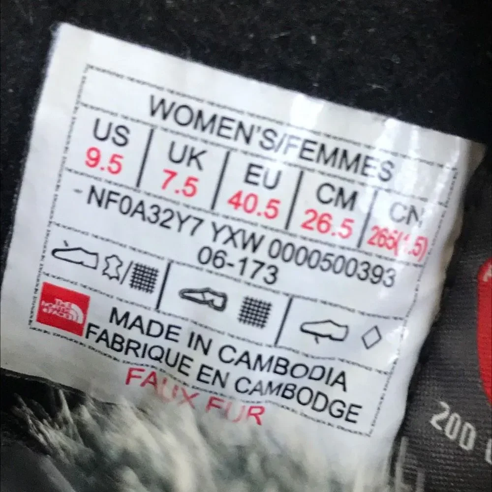 The North Face Nuptse Purna II Black Suede Winter Boots Women’s Size 9.5 - Picture 10 of 11